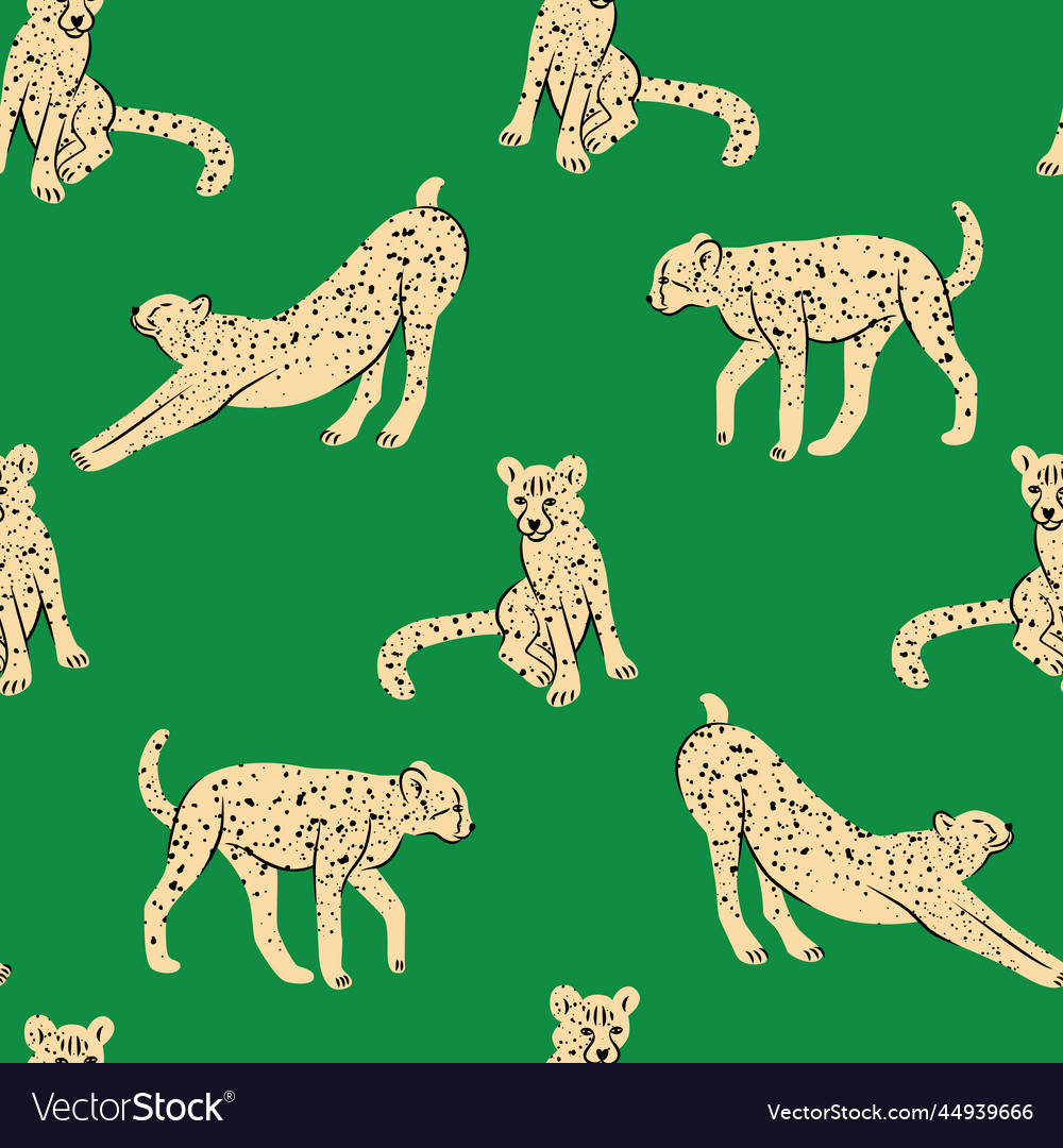 Seamless pattern with cheetahs vector image Seamless pattern with cheetahs