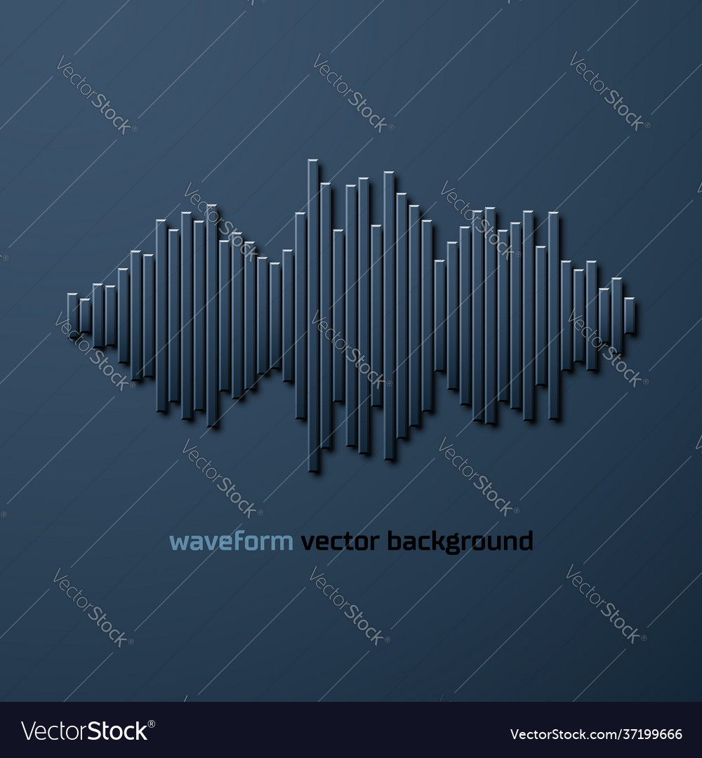 Silhouette sound waveform with shadow vector image Silhouette sound waveform with shadow