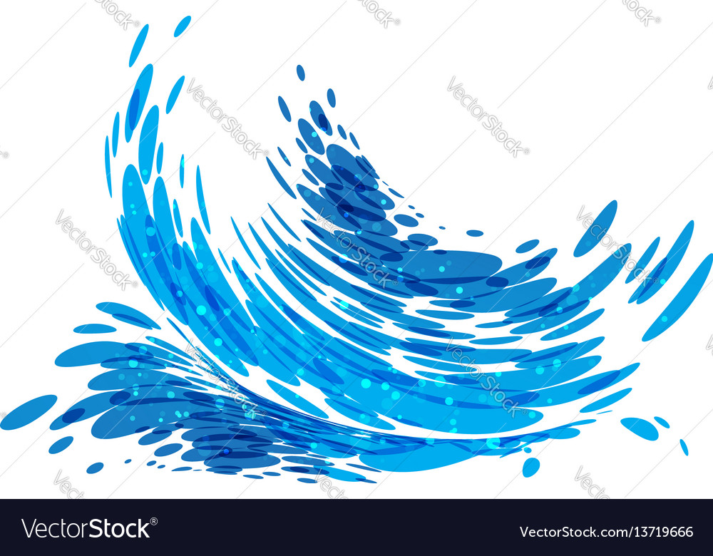 Splash water on white Royalty Free Vector Image