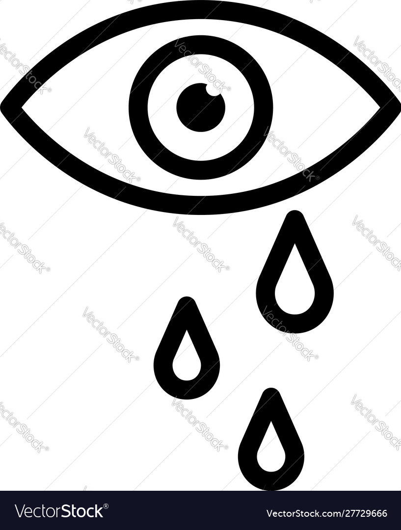 Eye with tears Royalty Free Vector Image - VectorStock