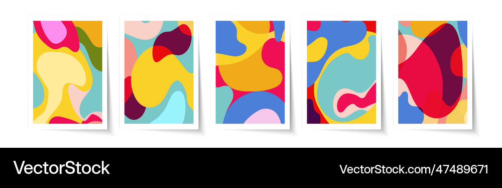 Abstract Liquid Cover Design Template Set Vector Image