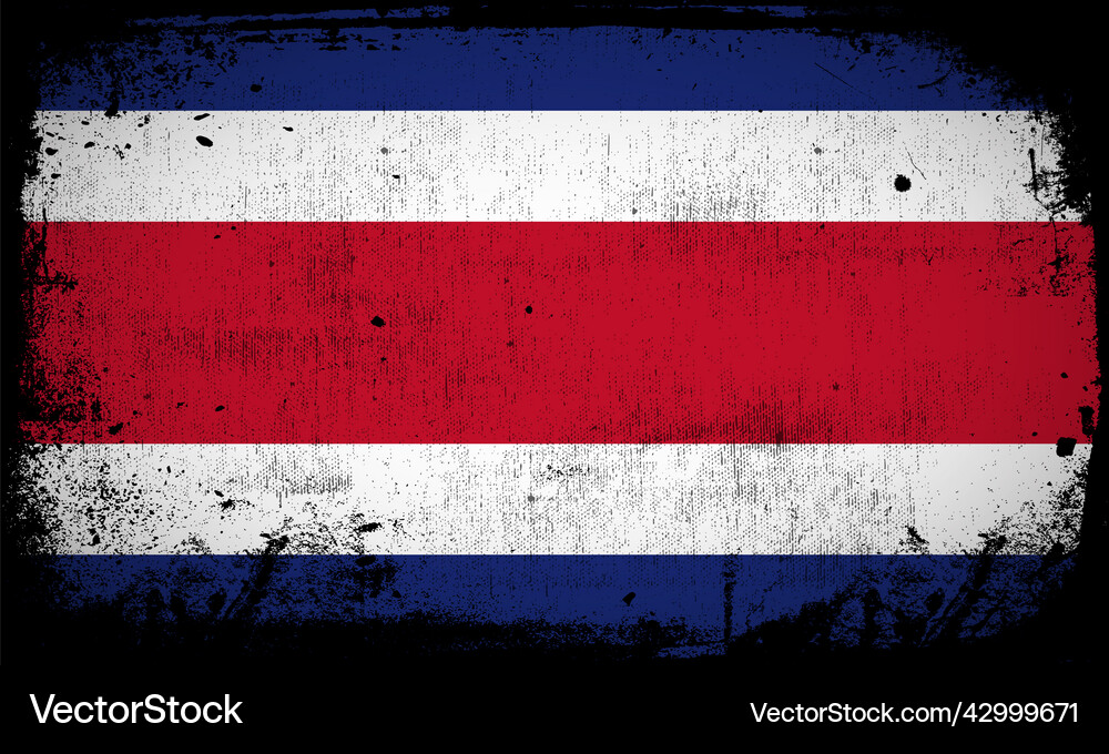 Costa rica flag with grunge Royalty Free Vector Image
