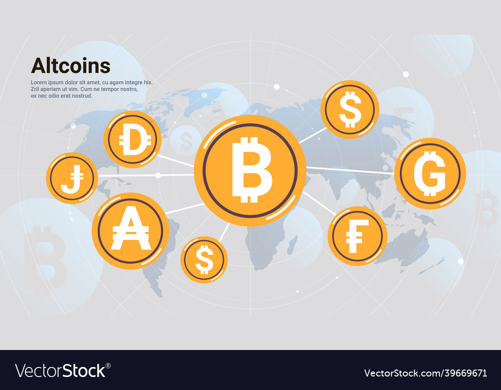 Kryptowährung Blockchain-Symbole virtuelle Währung