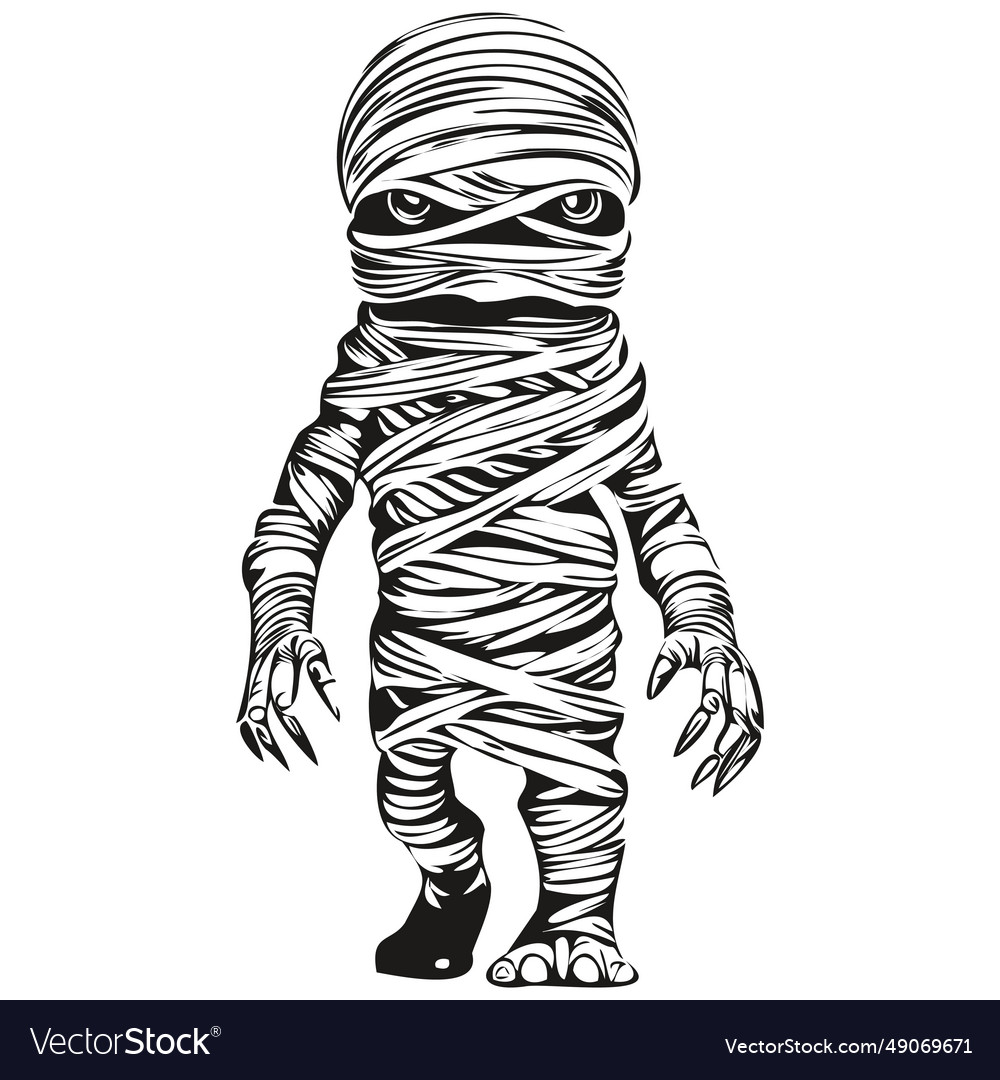 Detailed mummy portrait for halloween Royalty Free Vector