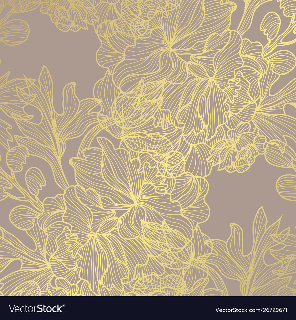 Golden floral pattern vector image Golden floral pattern