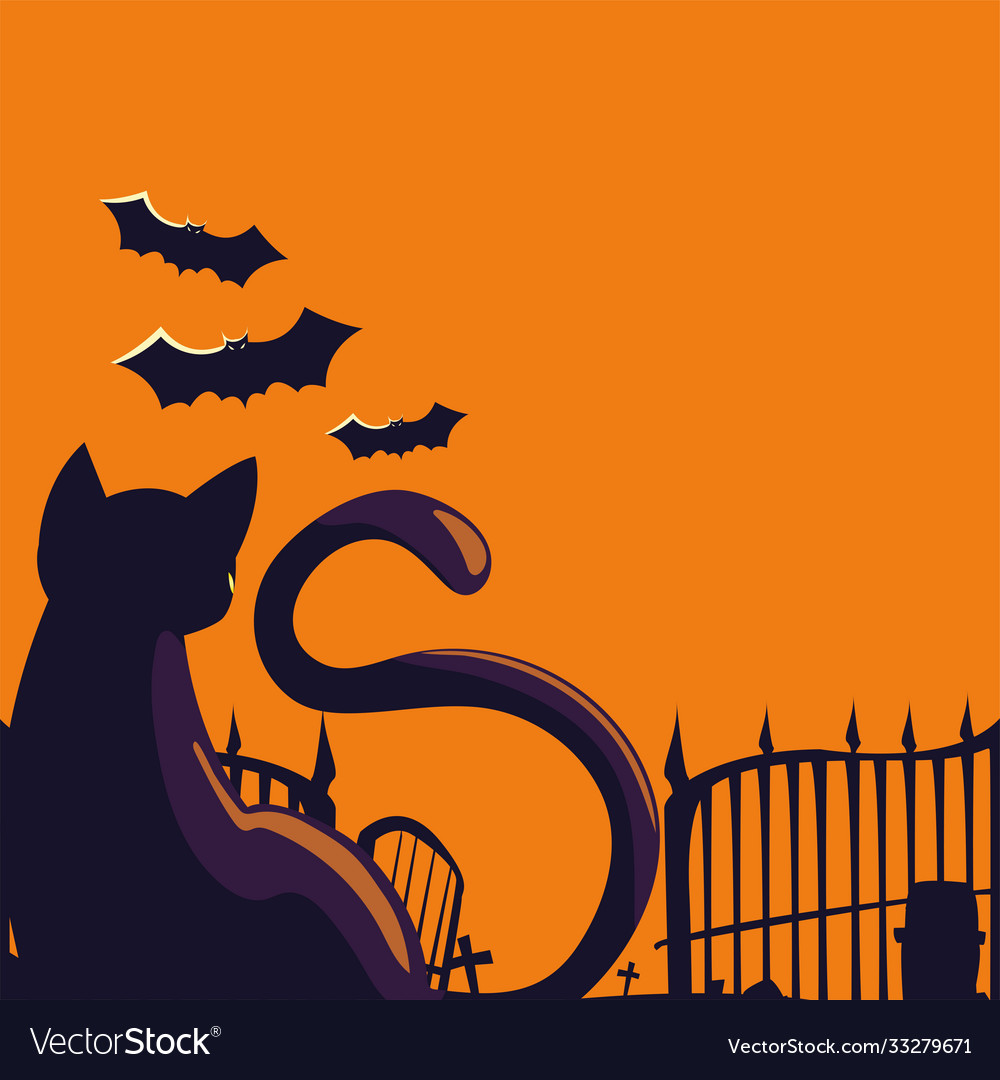 Halloween and bats at cemetery design