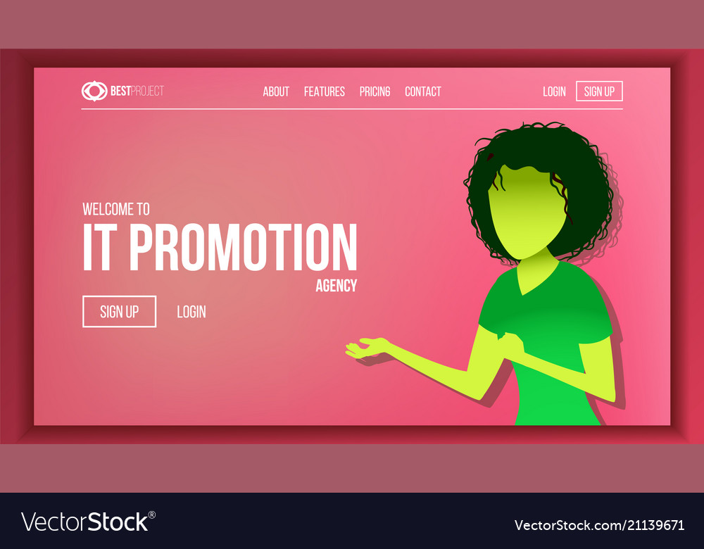 Landing web page design website business vector image Landing web page design website business