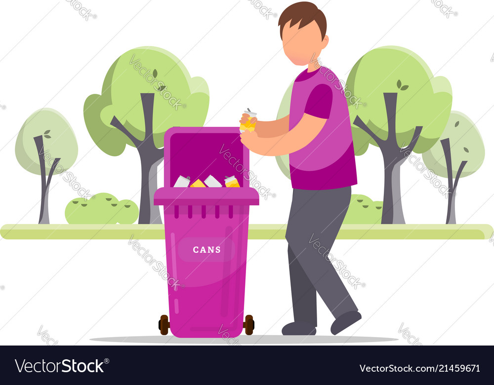 Man hand throws garbage vector image Man hand throws garbage