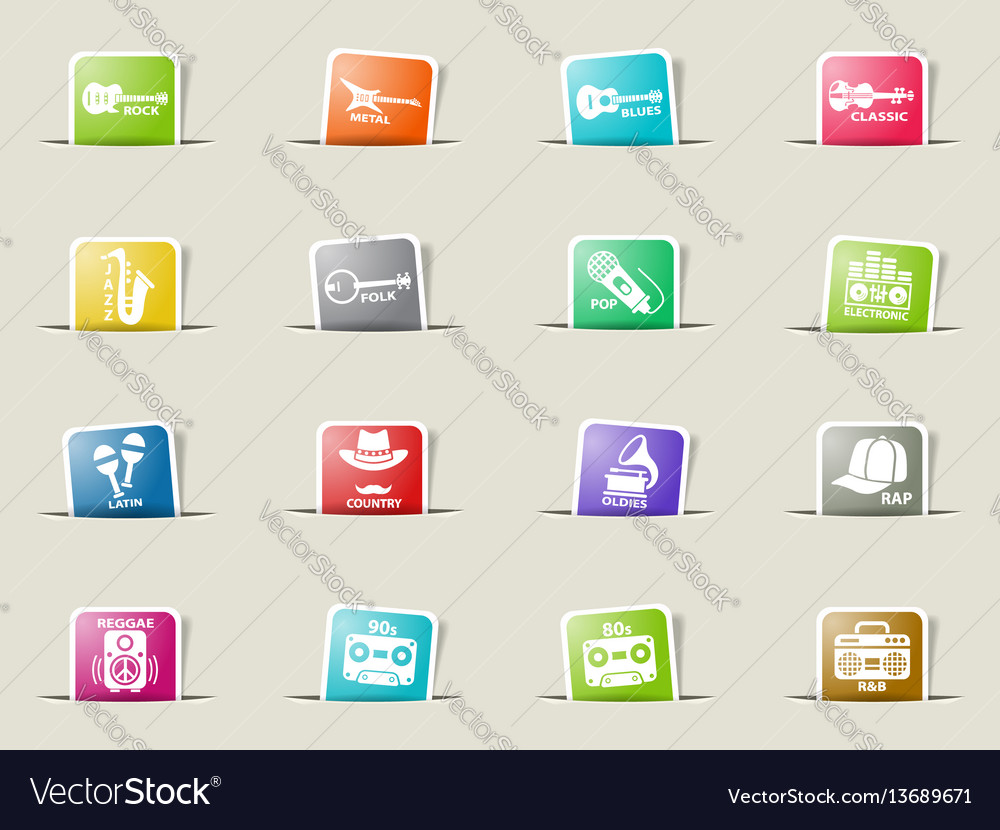 Musical genre web icons