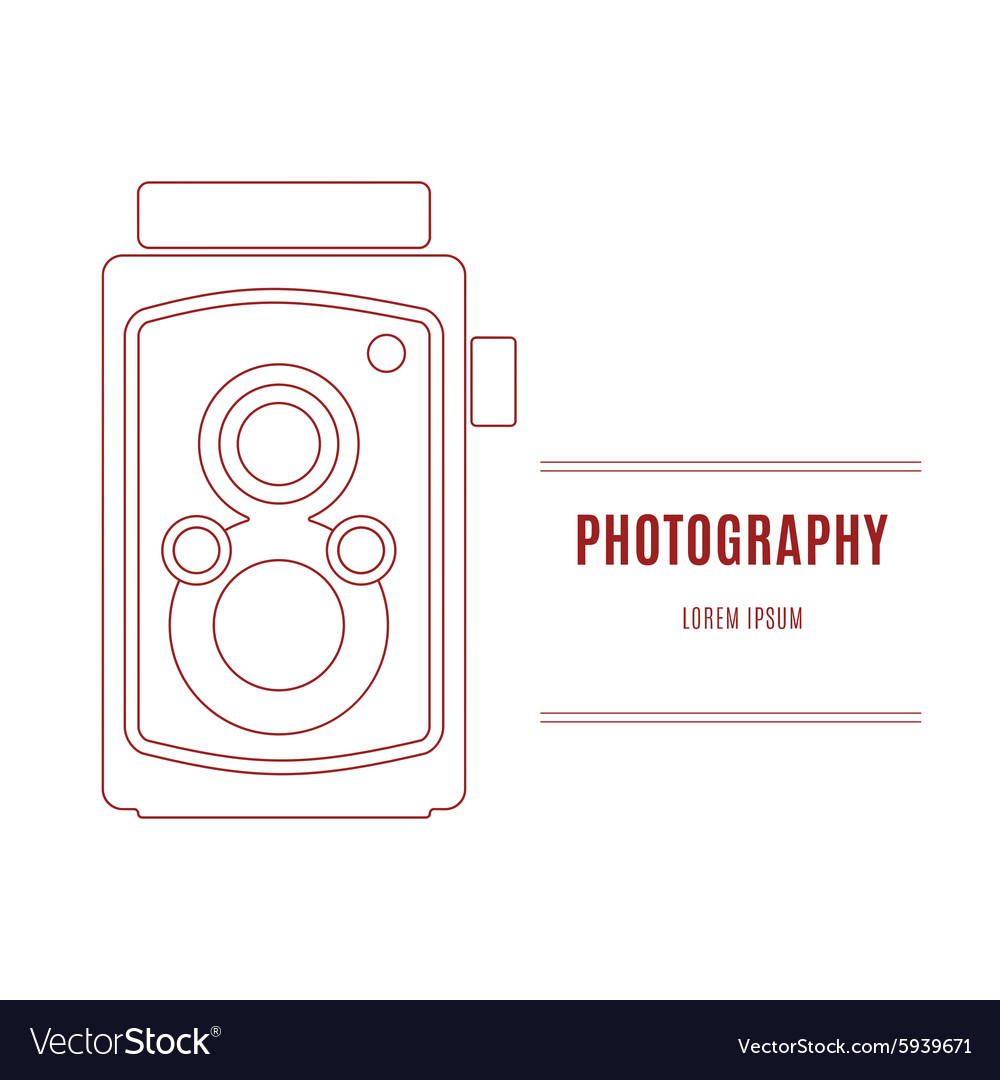 Old camera - branding identity element isolated