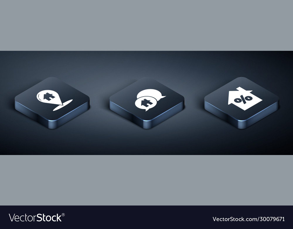 Set isometric map pointer with house
