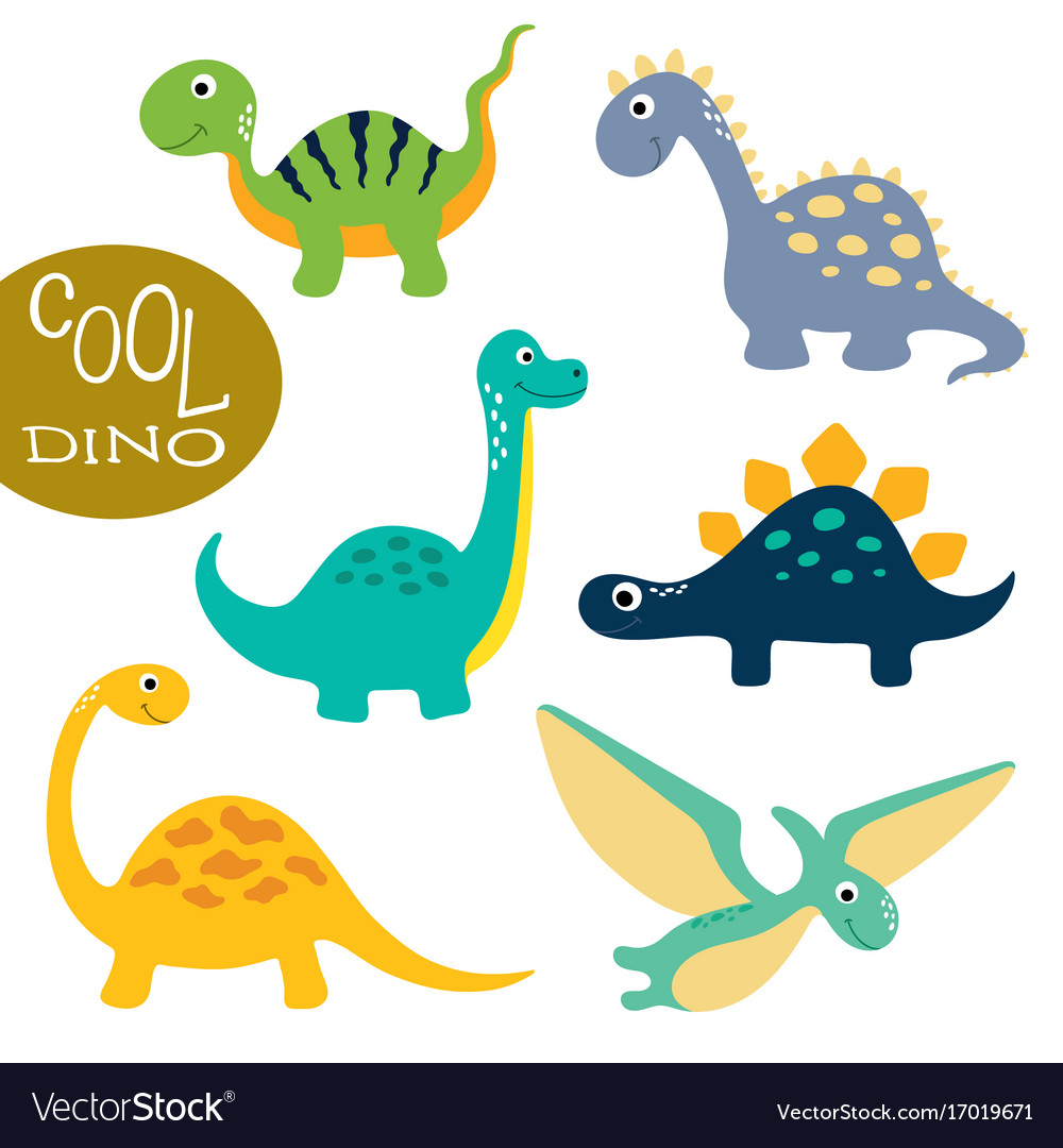 Cute dino Royalty Free Vector Image - VectorStock