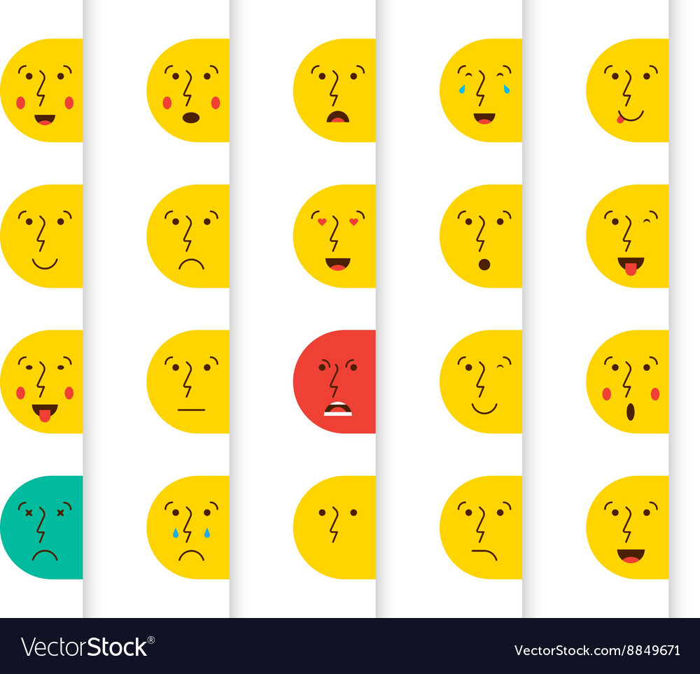 Set of Emoticons or Emoji Royalty Free Vector Image