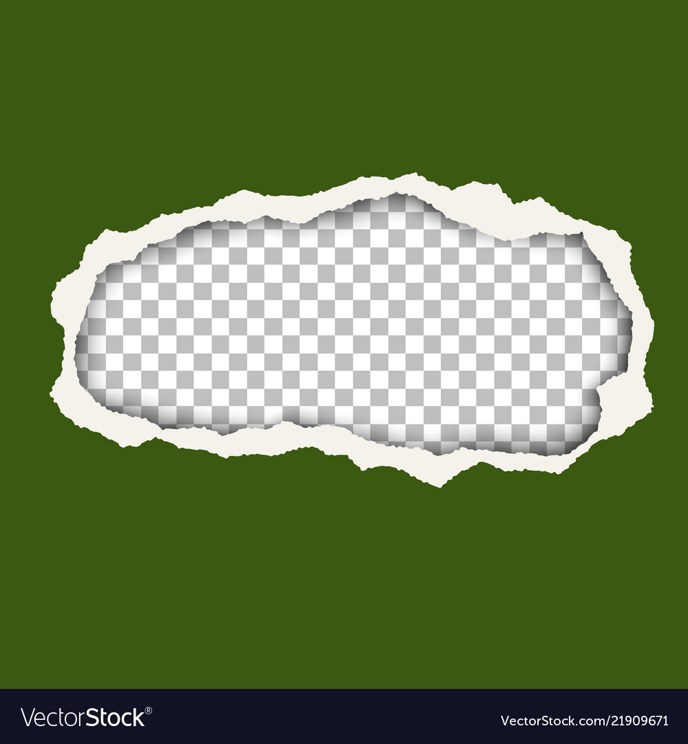 Loch in grünem Blatt Papierblatt vector image Loch in grünem Blatt Papierblatt