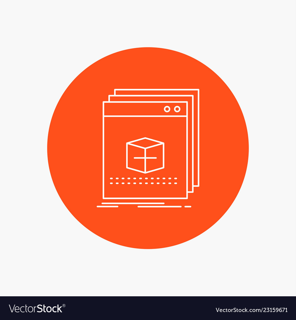 Software app application file program white line vector image Software app application file program white line