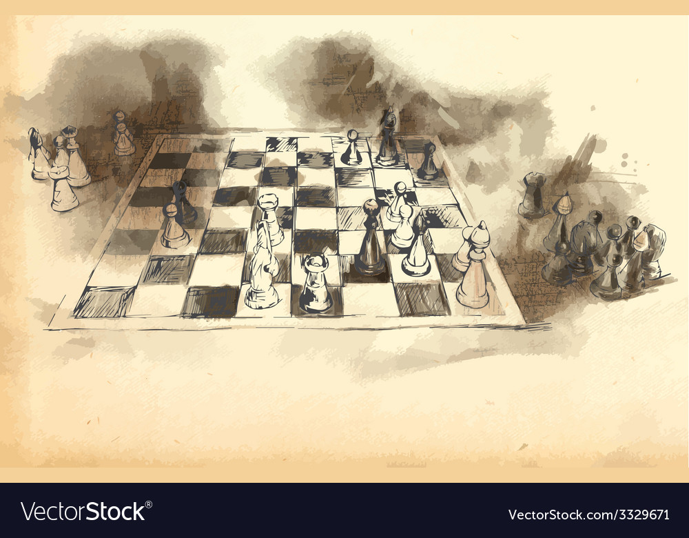 Worlds great chess games karpov - kasparov Vector Image