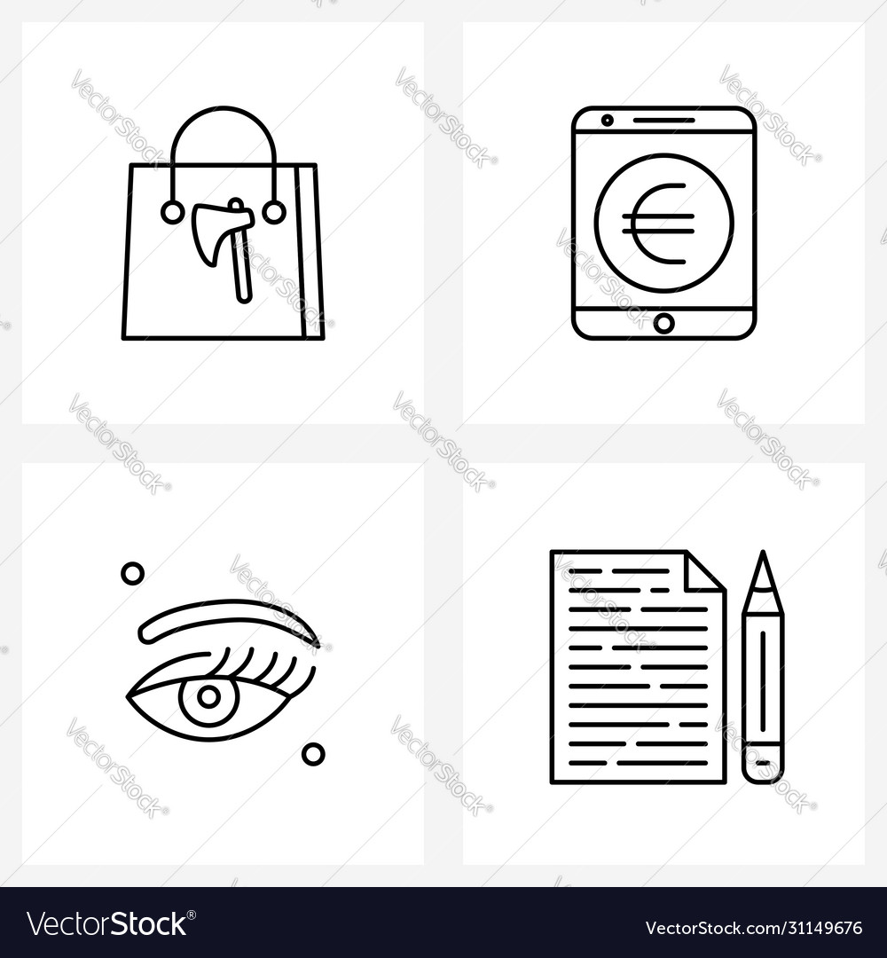 4 universal line icons for web and mobile