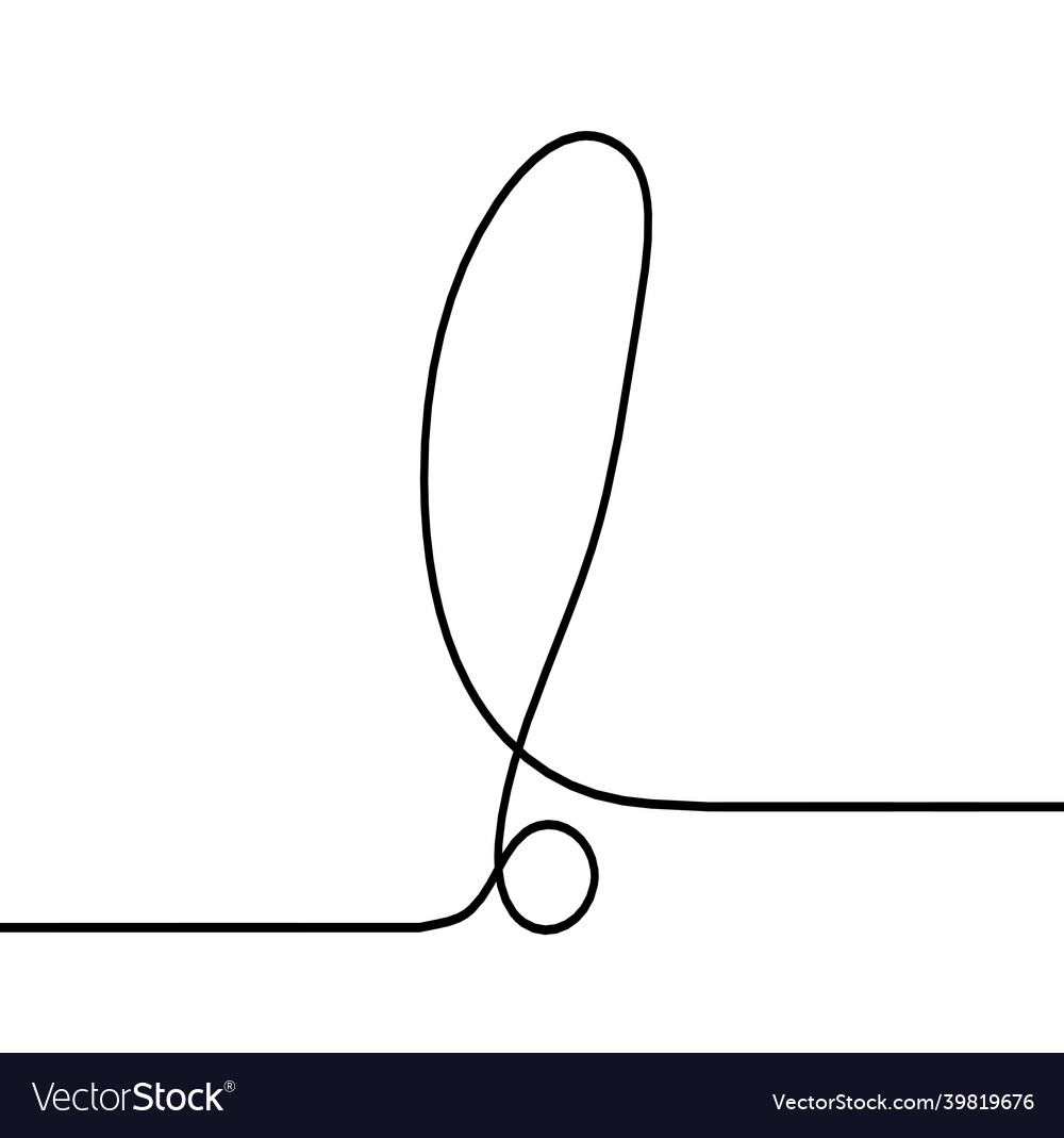 Abstract exclamation mark continuous lines