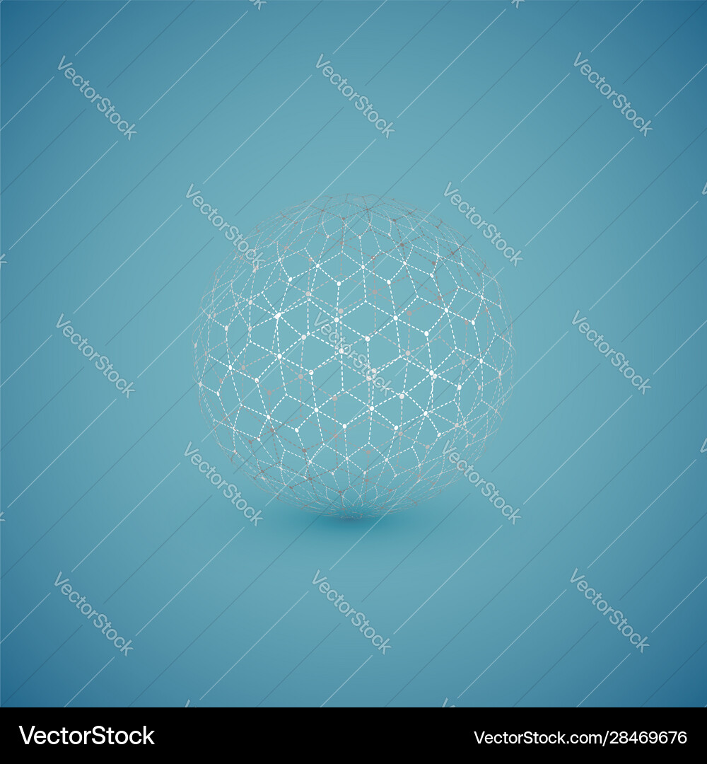 Abstract white pattern sphere Royalty Free Vector Image