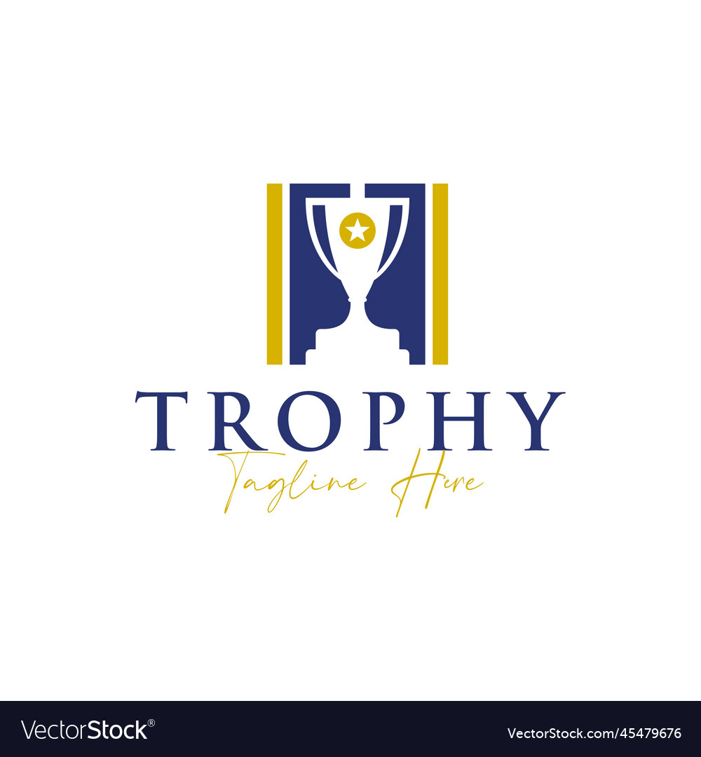 Award trophy logo design Royalty Free Vector Image