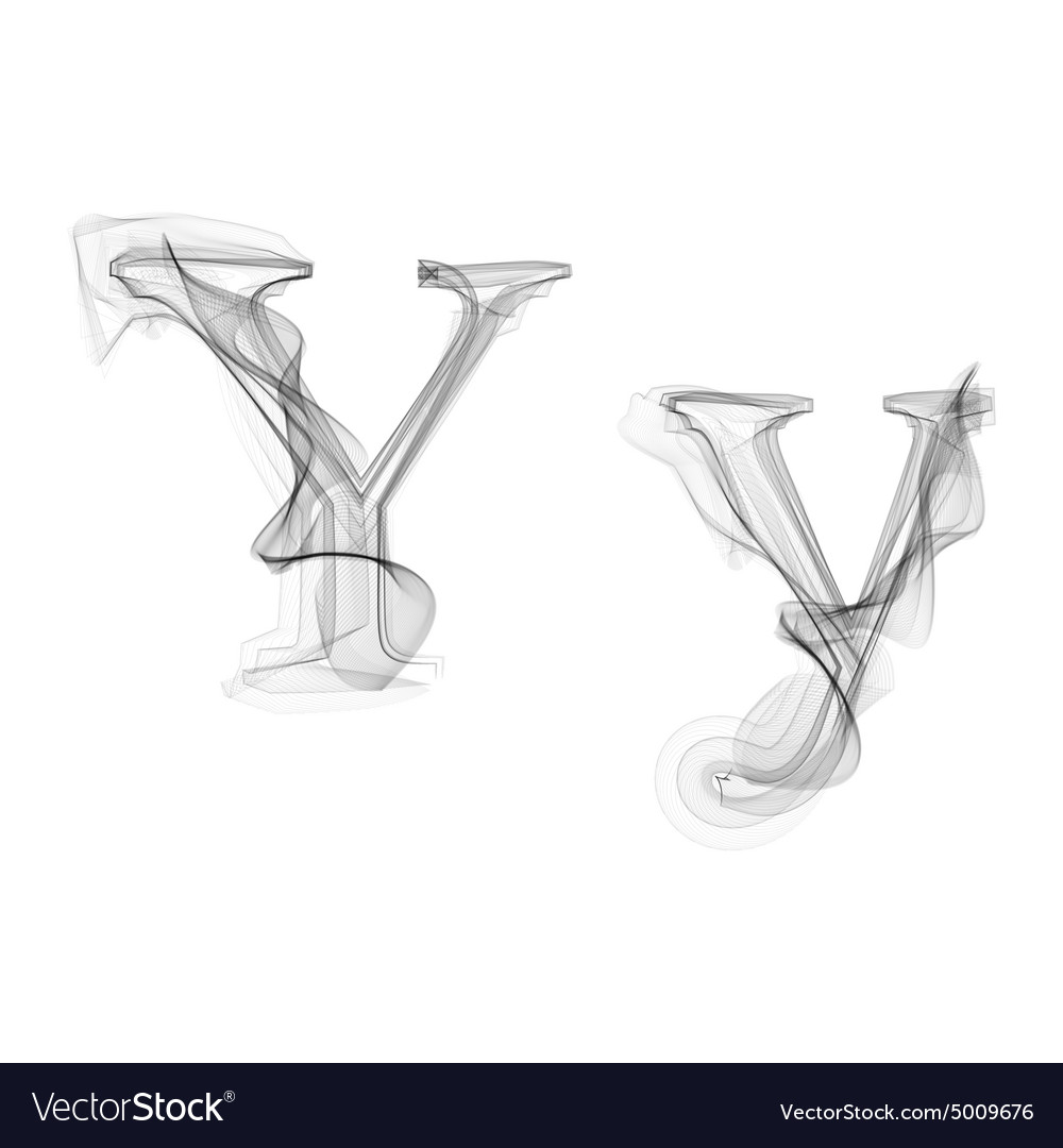 black smoke font letter y royalty free vector image smoke style font