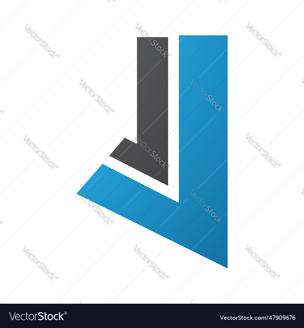 Blue and black letter j icon with straight lines