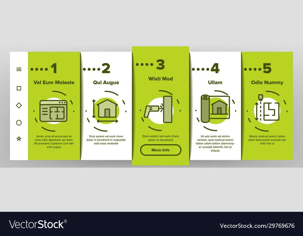 Blueprint architecture onboarding icons set Vector Image Blueprint architecture onboarding icons set