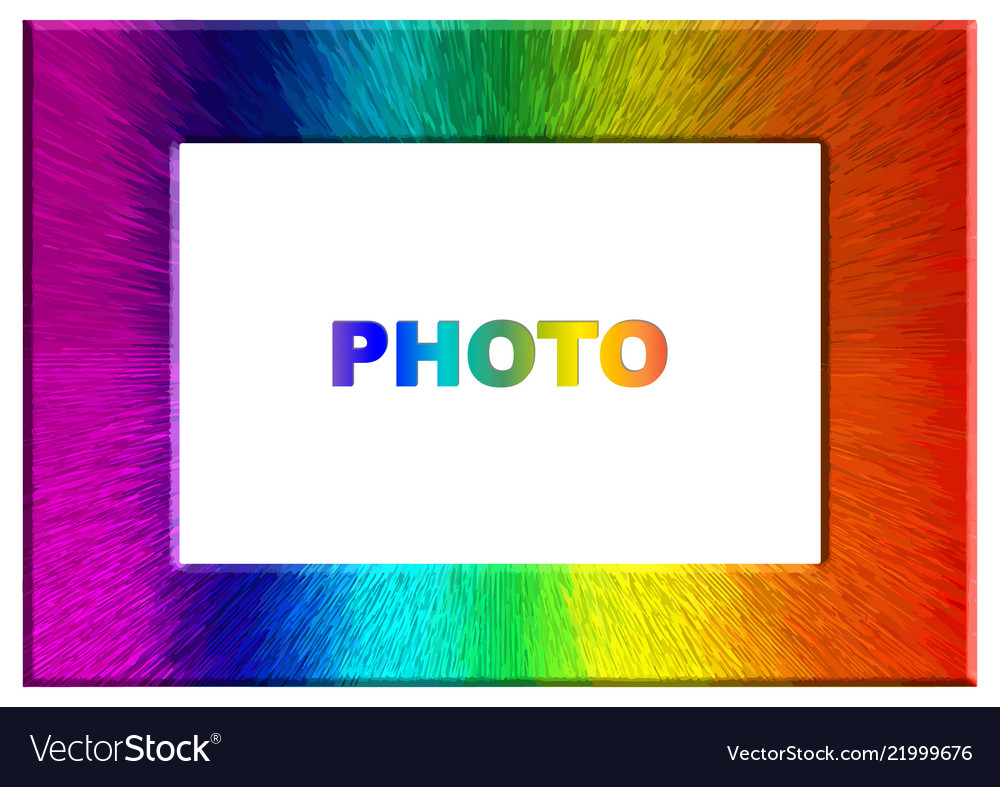 Bright Colorful Rainbow Color Photo Frame