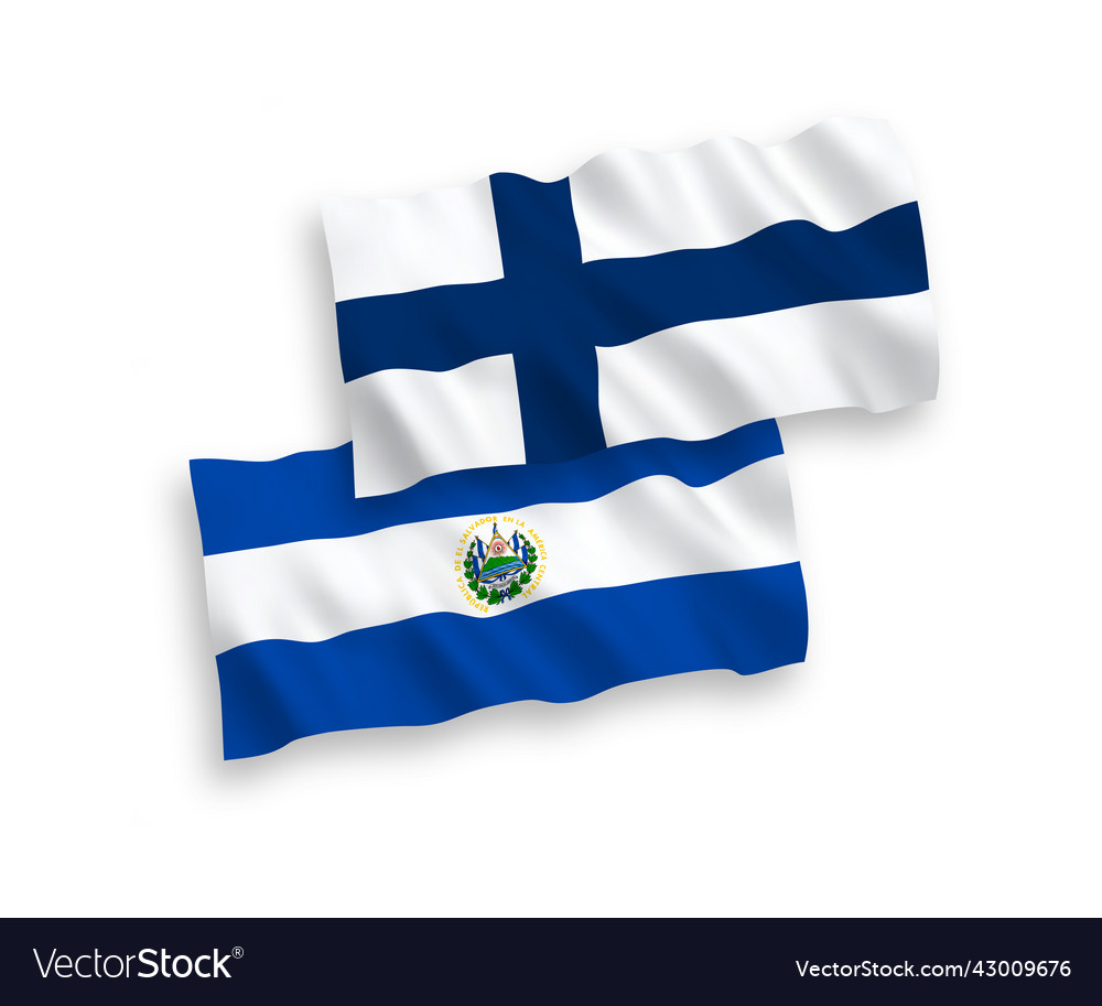 Flags of finland and republic el salvador Vector Image