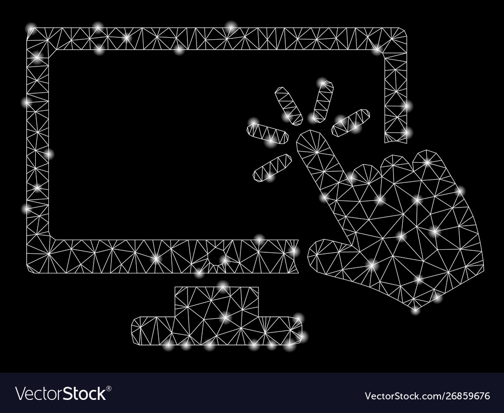 Flare mesh wire frame screen click with vector image Flare mesh wire frame screen click with