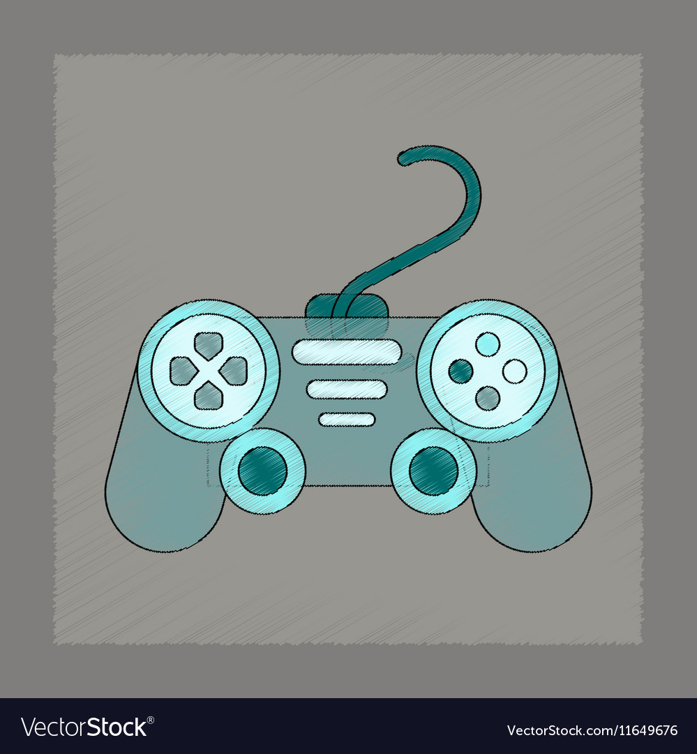Flat shading style icon game joystick