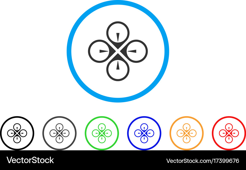 Fly drone rounded icon Royalty Free Vector Image