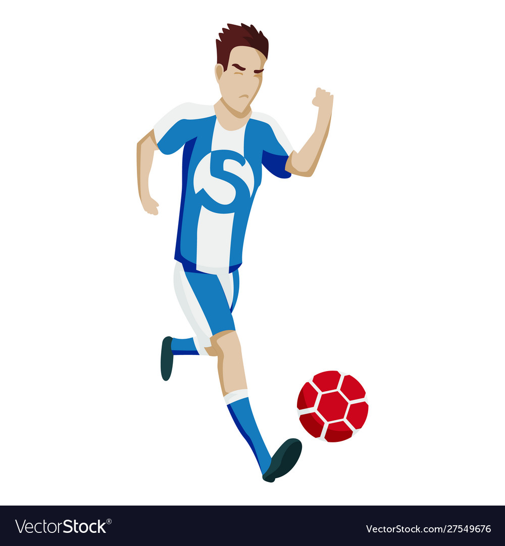 Football player character showing actions vector image Football player character showing actions