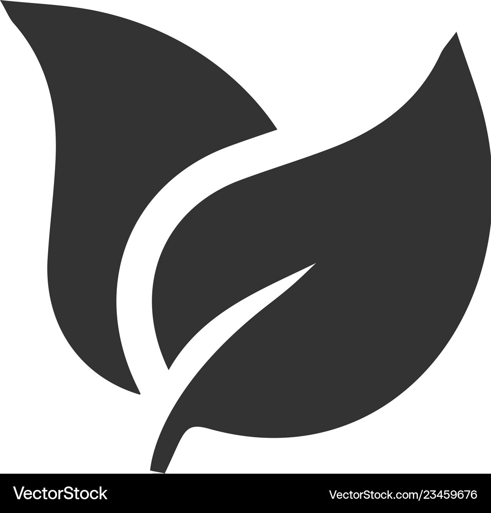 Leaves icon flat Royalty Free Vector Image - VectorStock