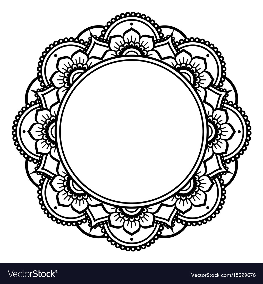 Download Mandala design mehndi henna tattoo inspired round Vector Image