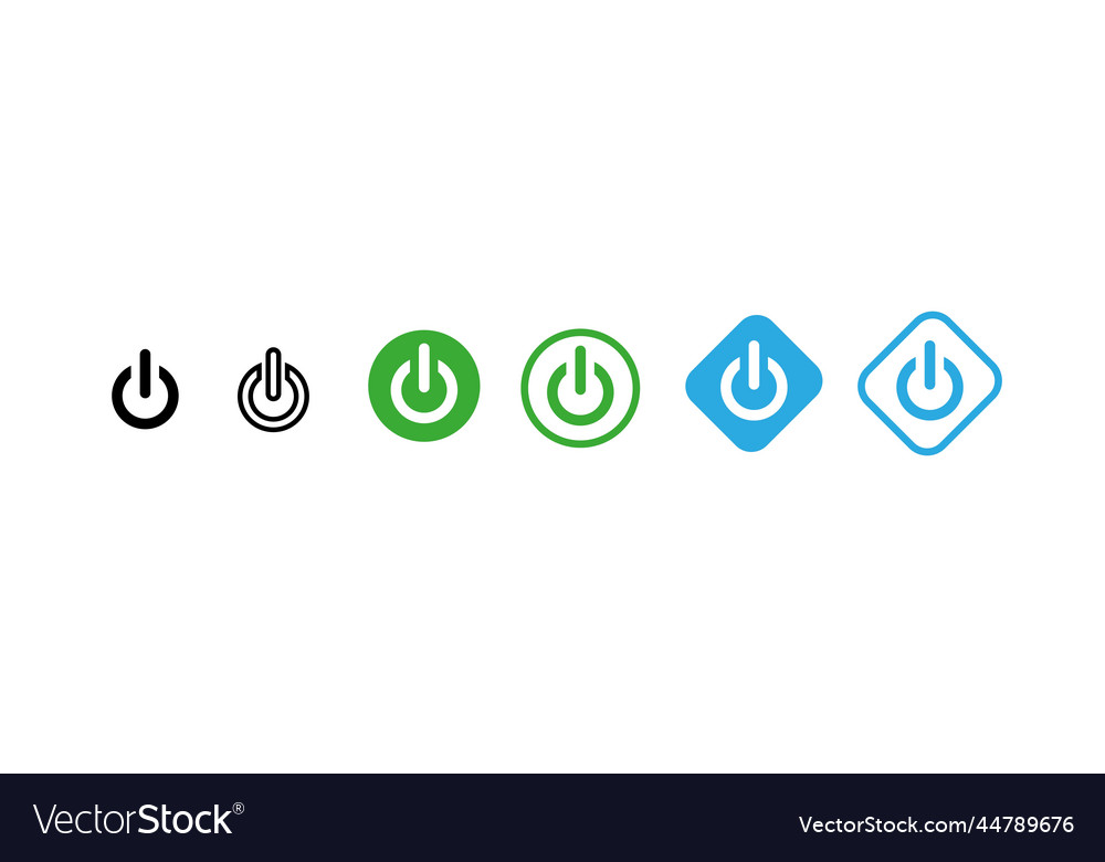Power icon button on off icons buttons Royalty Free Vector