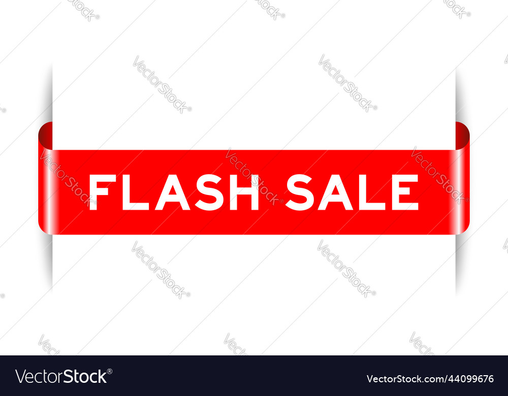 Red color inserted label banner with word flash vector image Red color inserted label banner with word flash