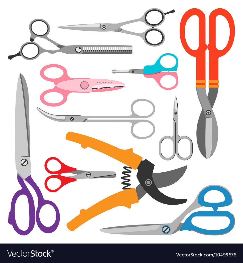 Scissors icons set