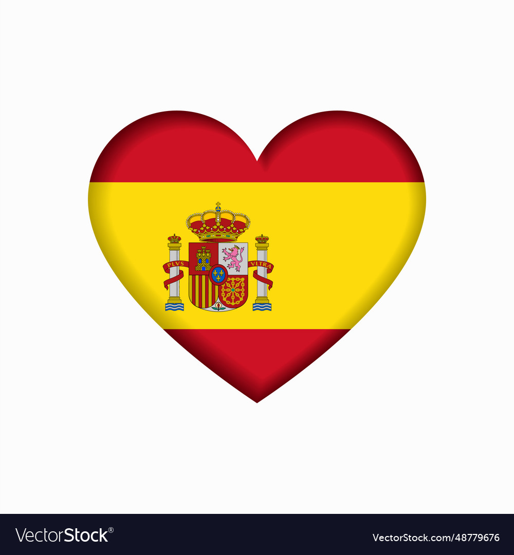 Spanish Flag Heart-shaped Sign Royalty Free Vector Image