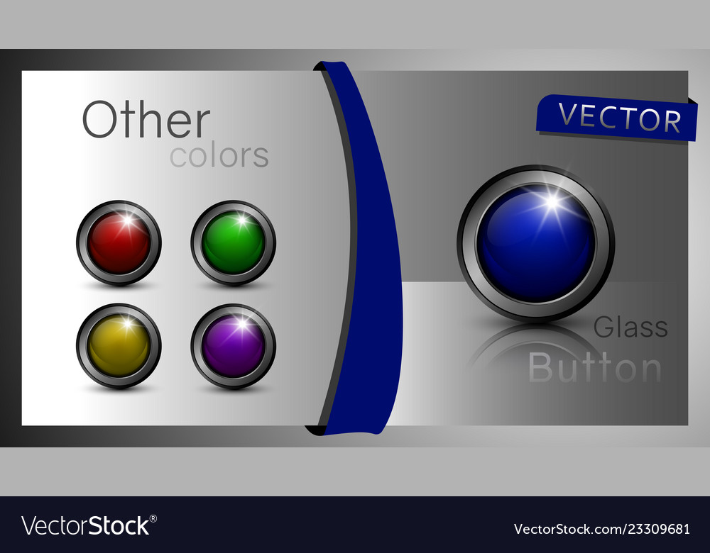 A set of buttons vector image A set of buttons