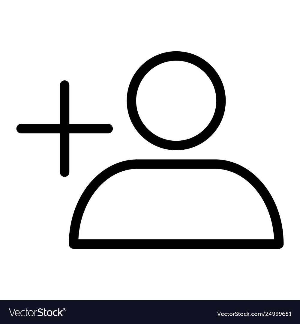 Add user line icon profile vector image Add user line icon profile
