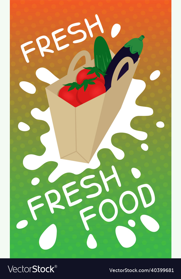 Advertising banner for a supermarket fresh food