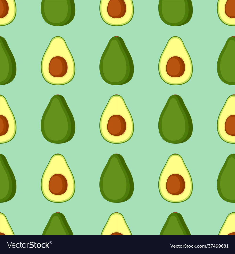 Bright seamless pattern with avocado Royalty Free Vector