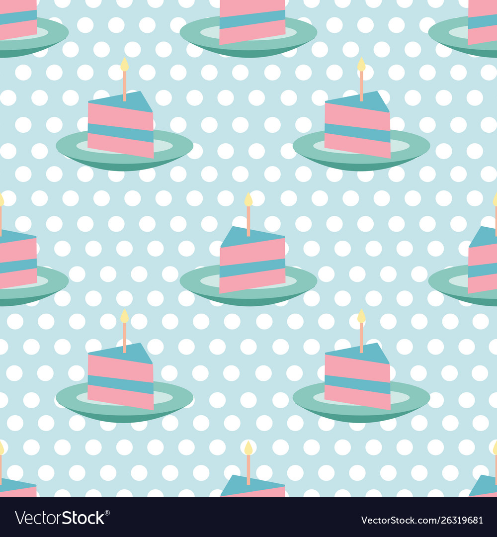 Cakes and dots background in a seamless pattern