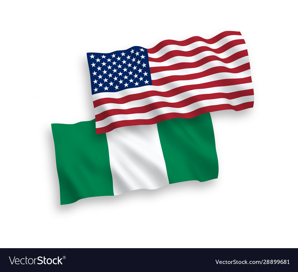 Flags nigeria and america on a white background Vector Image