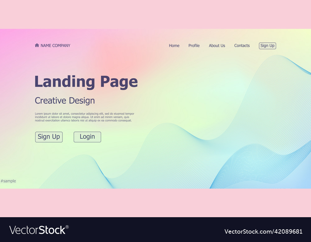 Gradient light web template landing page digital