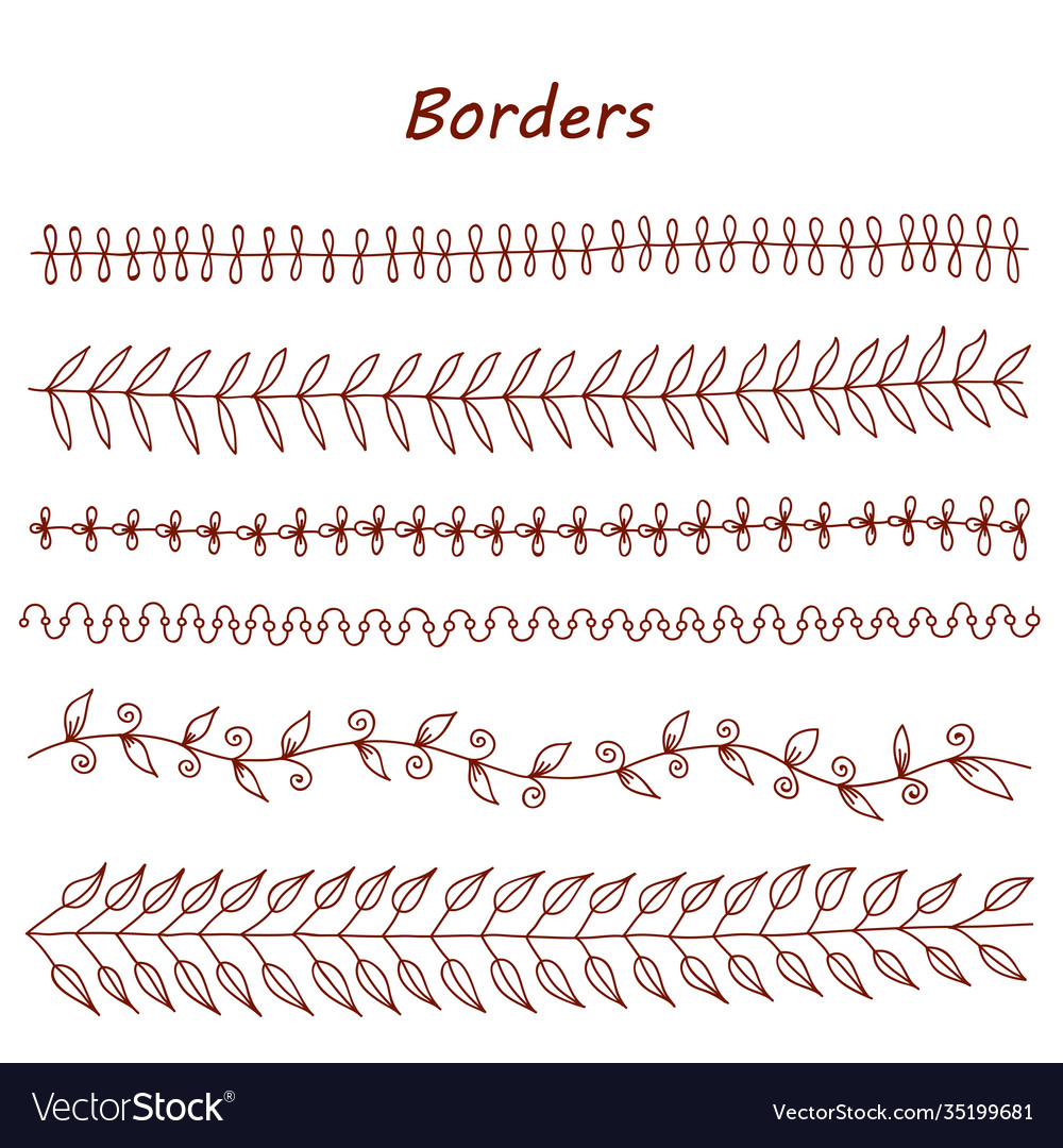 Hand drawn borders design elements