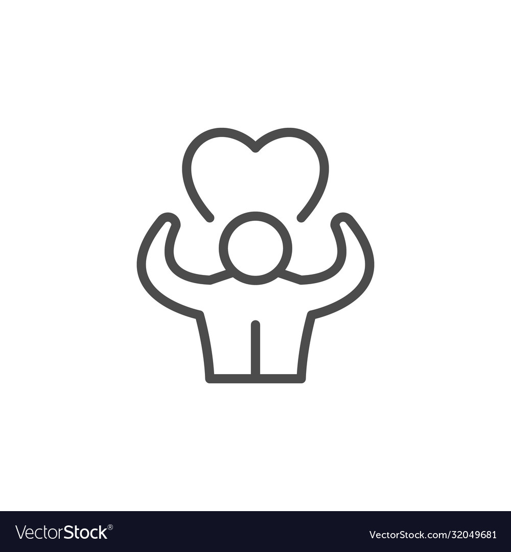 Human support line outline icon Royalty Free Vector Image