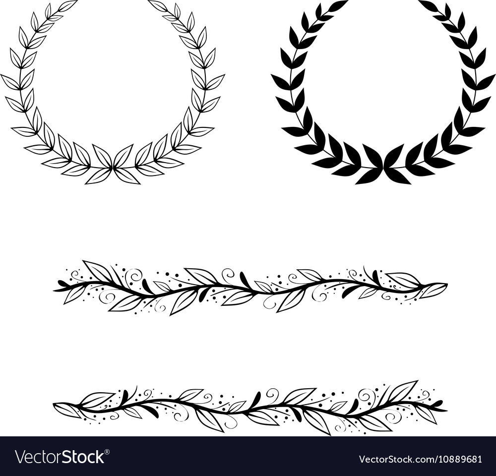 Download Leaf border frame set Royalty Free Vector Image