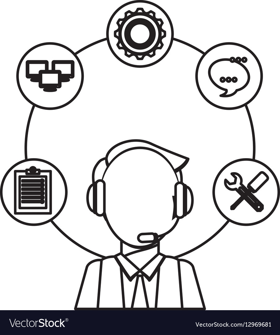 Technical service and call center icon